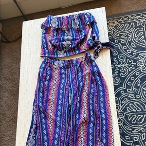 Alice & Trixie 2 piece set wide leg pants and strapless top